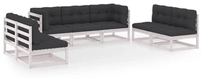 vidaXL 7-delige Loungeset met kussens massief grenenhout