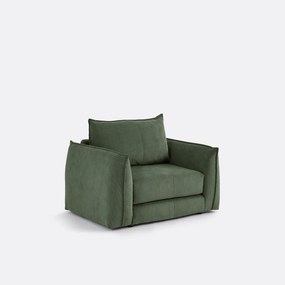 Rechte, uitklapbare fauteuil, 1-zits, van fijn geribd fluweel, TIKI