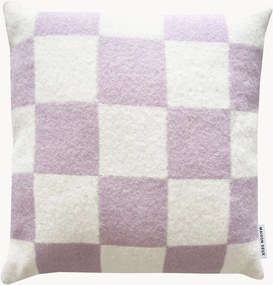 Wollen kussenhoes Level Up met ruitjespatroon
