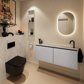 Mondiaz Ture DLux toiletmeubel 120cm plata met wastafel opalo rechts met kraangat