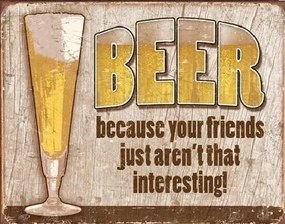 Metalen bord BEER - your friends