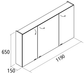 Muebles Ally spiegelkast 120x65cm