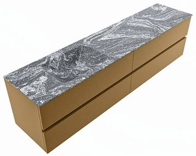 Mondiaz Vica DLux badmeubel 200cm oro 4 lades met wastafel lava links 1 kraangat