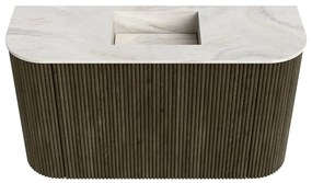Mondiaz Joya DLux 75cm toiletmeubel ronding links/rechts shadow met wastafel faye midden zonder kraangat ostra