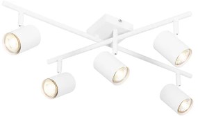 Moderne plafondlamp wit 5-lichts verstelbaar vierkant - Jeana Modern GU10 Binnenverlichting Lamp