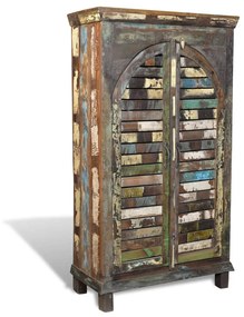 vidaXL Boekenkast met 3 schappen 2 deuren gerecycled hout meerkleurig