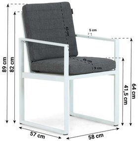 Tuinstoel Aluminium Wit Lifestyle Garden Furniture Nuno