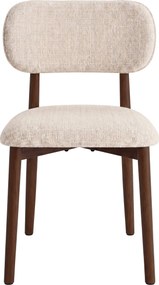 AVLO Beige (stof Juto 4)/notenkleurig gebeitst frame – HOUTEN STOEL VOOR WOONKAMER, EETKAMER, KEUKEN RETRO