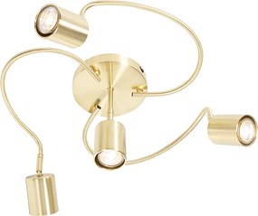 Moderne plafondspot messing verstelbaar 4-lichts - Java