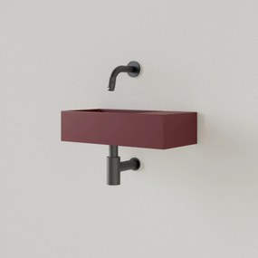 Sanigoods Nano fontein rechts wijn rood zonder kraangat 36x18cm