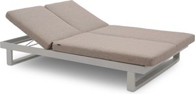 Lifestyle Garden Furniture Massimo Ligbed Met Kussen Wit/sandy Aluminium Wit