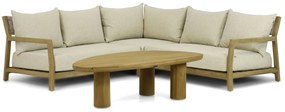 Hoek loungeset 5 personen Teak Old teak greywash  Santika Furniture Santika