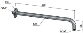 Hotbath Archie wandarm 40cm koper geborsteld PVD
