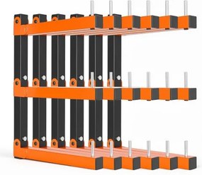 VEVOR 6x Cantileverrek met 3 lagen, opvouwbaar houten opbergrek, 50 kg per laag, metalen wandrek voor werkplaats, magazijn, garage, kelder, gemaakt van koolstofstaal, met opklapbare armen en vergrendelpinnen.