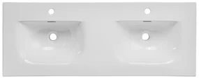Comad Sky keramische dubbele wastafel 120cm wit glans
