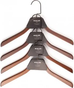 Rita Houten En Stalen Set Van 4 Hangers Donkerbruin Hout - Sklum