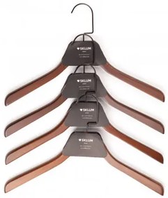 Set van 4 houten kledinghangers Rita Bruin – donker hout - Sklum