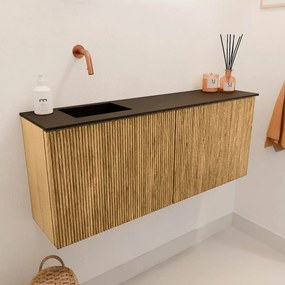 Mondiaz Joya 100cm toiletmeubel oak met wastafel faye links zonder kraangat urban