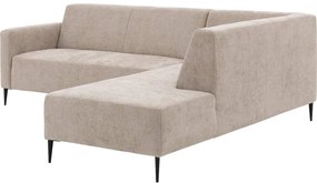 Goossens Zitmeubel Key West bruin, stof, 2-zits, modern design met ligelement rechts