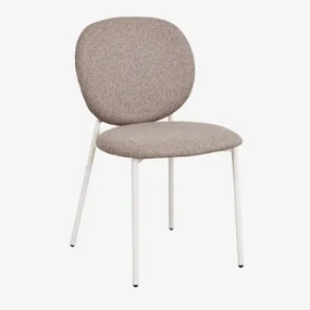 Pakket Van 2 Gloriel Gestoffeerde Stapelbare Eetkamerstoelen Hazelnootbruin Doek - Sklum