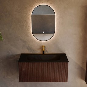 Mondiaz Kurve 90cm badmeubel ruby met 1 lade en wastafel big small midden 1 kraangat urban