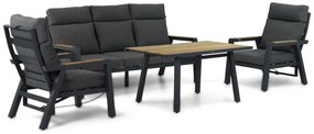 Stoel en Bank Loungeset 5 personen Aluminium/teak Grijs Lifestyle Garden Furniture Marseille