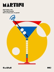 Ilustratie Martini Bauhaus Cocktail, Retrodrome