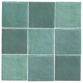 Terre d'Azur Maroc wandtegel 11.5x11.5cm groen - 29 stuks per doos