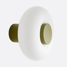 Wandlamp in ijzer en opaline, Omer