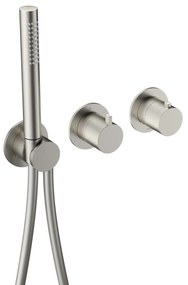 Hotbath ACE inbouw thermostaatkraan met handdouche nikkel geborsteld