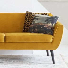 Woood Rocco Retro 3-zits Bank Velvet Okergeel