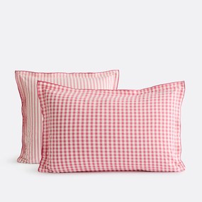 Katoenen seersucker kussensloop, COTTAGE FRAMBOISE