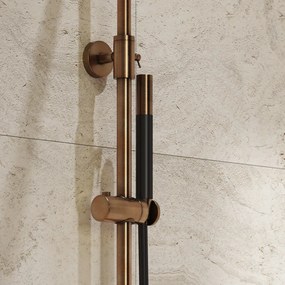 Saniclear Antique Curved Pro opbouw regendouche verouderd messing met 20cm hoofddouche