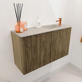 Mondiaz Joya DLux 70cm toiletmeubel dusk met wastafel faye rechts 1 kraangat opalo