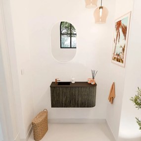 Mondiaz Joya 80cm toiletmeubel ronding rechts shadow met wastafel faye links 1 kraangat urban
