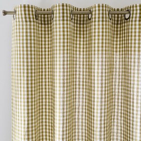 Vichy gordijn van katoen/linnen, oogjes, Cottage