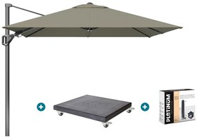 Platinum Voyager zweefparasol T2 2,7x2,7 m. - Taupe met Modena voet en hoes