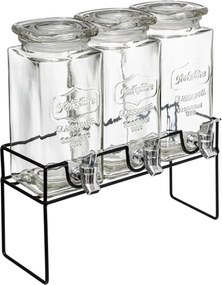Secret de Gourmet moderne glazen drank dispenser - 3x1,5L