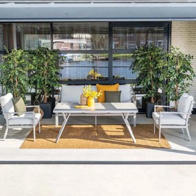 Garden Impressions Senja lounge dining set stoel-bank 4-delig taupe - valley sand