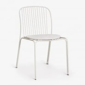 Anerina Tuinstoel Van Staal Gardenia Wit & Grijsachtig Wit - Sklum