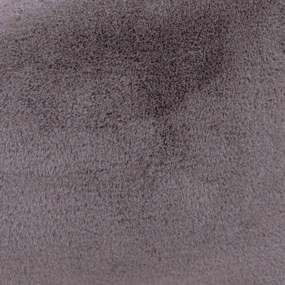 Icon Milano Rabbit Faux Fur Round Footstool Bean Bag, Light Grey