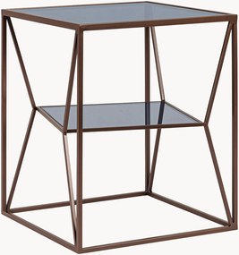 Bijzettafel Hydra met glazen tafelblad en plank
