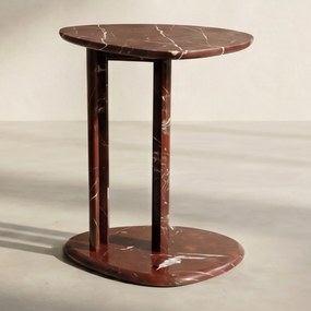 Organische Bijzettafel Marmer - 46 X 35cm.