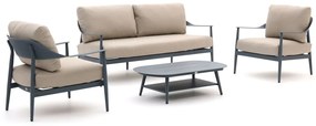 Stoel-bank loungeset Bellagio  | 4 personen | Loungeset Blauw | Aluminium | 82x77cm | Kees Smit Tuinmeubelen
