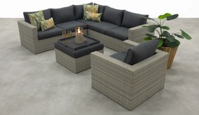 Atlanta wicker loungeset 5-delig – Vintage grey - Garden impressions