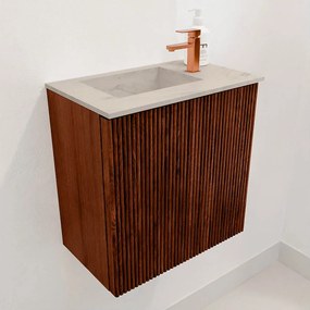 Mondiaz Joya DLux 40cm toiletmeubel ruby met wastafel faye links 1 kraangat opalo