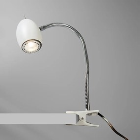 Design klemSpot / Opbouwspot / Plafondspot wit met flexarm - Egg Design, Industriele / Industrie / Industrial, Modern, Retro GU10 rond Binnenverlichting Lamp