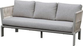 Veneto 3-zits loungebank aluminium latte zand rope