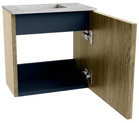 Mondiaz Joya DLux 40cm toiletmeubel dusk met wastafel faye links zonder kraangat glace