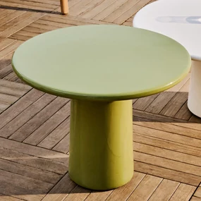 Kave Home Albanella Groene Salontafel Glanzend Cement 65 Cm - 65 X 65cm.
